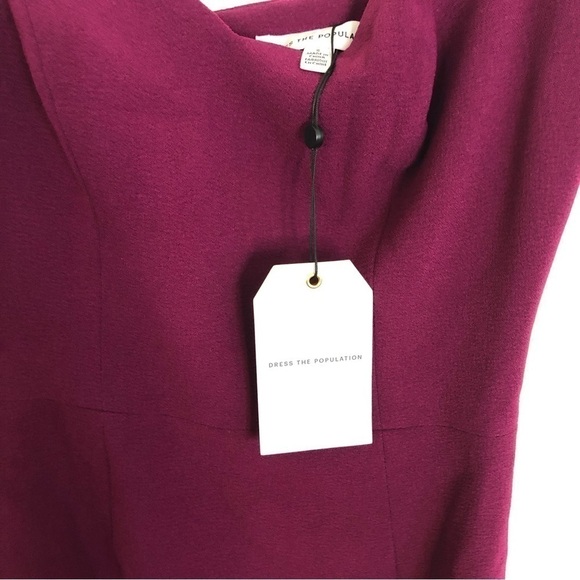 Nwt Dress The Population Womens Nicole Sheath Dress Pink Slit Midi Sleeveless - Picture 9 of 10